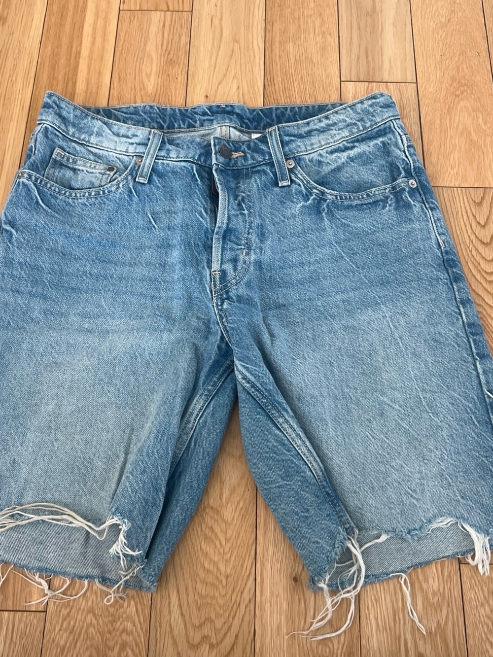 Denim Cut-Off Shorts - Light Blue